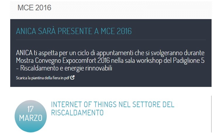 MCE - 17 MARZO 2016 - IoT applicato al settore del riscaldamento