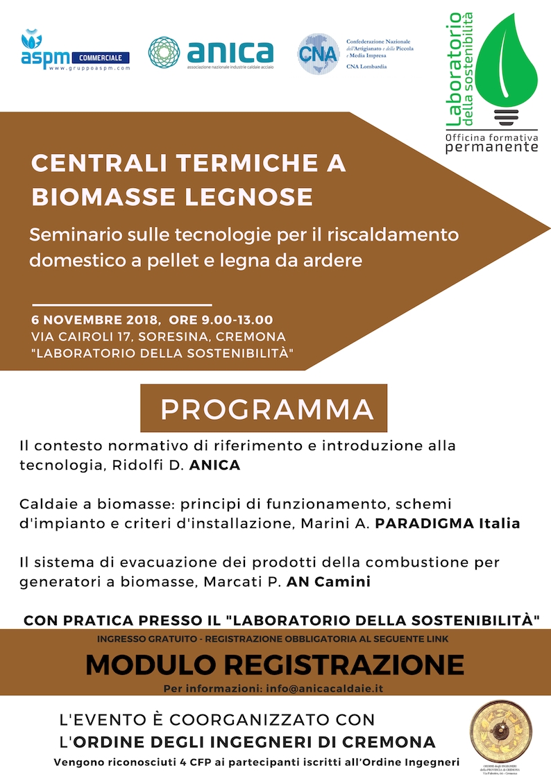 Seminario tecnico - Centrali termiche a biomasse legnose