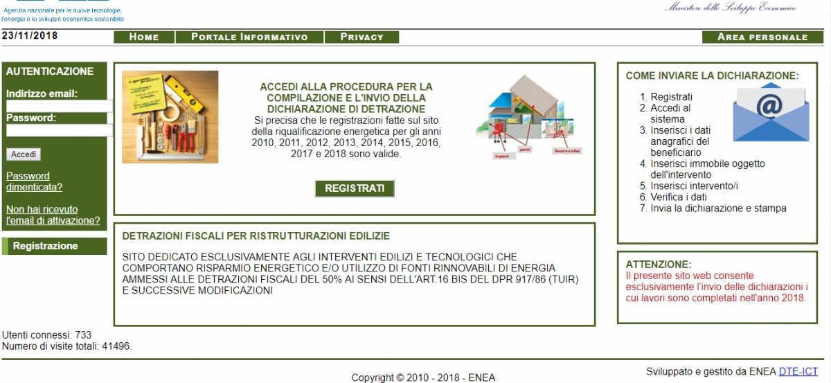 Detrazioni fiscali per ristrutturazioni edilizie, comunicazione all'ENEA per interventi che comportano risparmio energetico