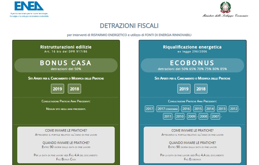 Online i siti ENEA per comunicazione relative a Ecobonus e sismabonus 2019