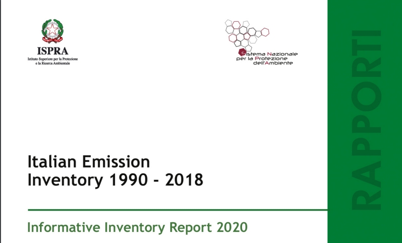 INVENTARIO NAZIONALE DELLE EMISSIONI - PUBBLICATO IL REPORT ISPRA 2020