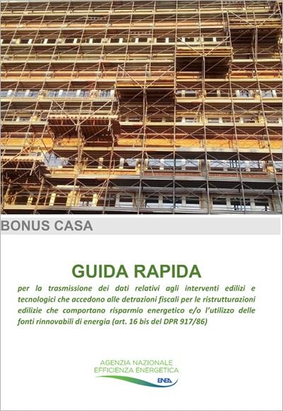 BONUS CASA 2020 - Aggiornata la guida rapida per la compilazione del portale ENEA